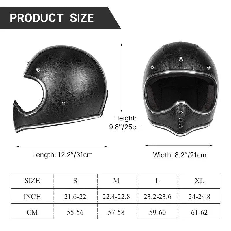 Retro Helmet Shield - Blue Leather