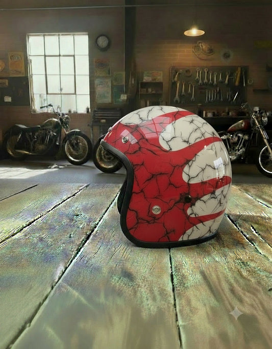 Retro 3/4 Helmet - Flat Cracked