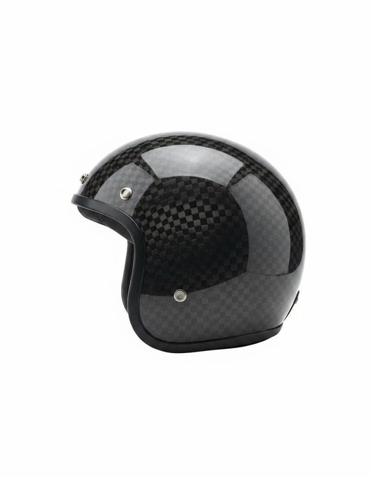 Retro 3/4 Helmet - Chess Carbon