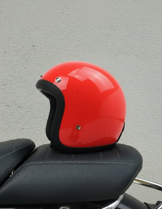 Retro 3/4 Helmet - Tomato