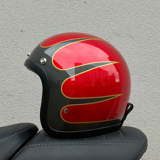 Retro 3/4 Helmet - Flat Red