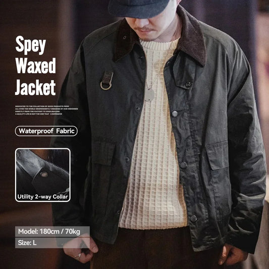 Vintage Spey Waxed Fishing Outdoor Jacket Men