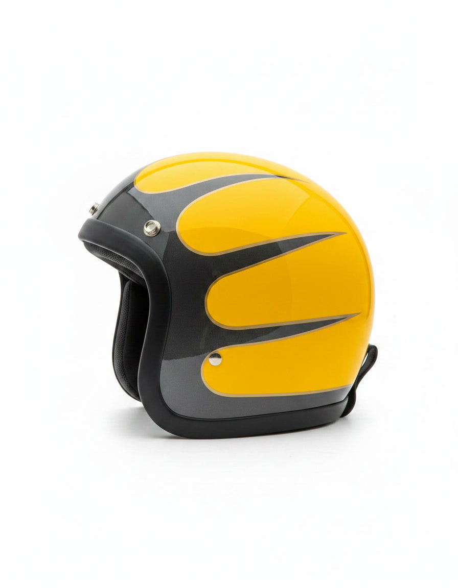 Retro 3/4 Helmet - Flat Yellow