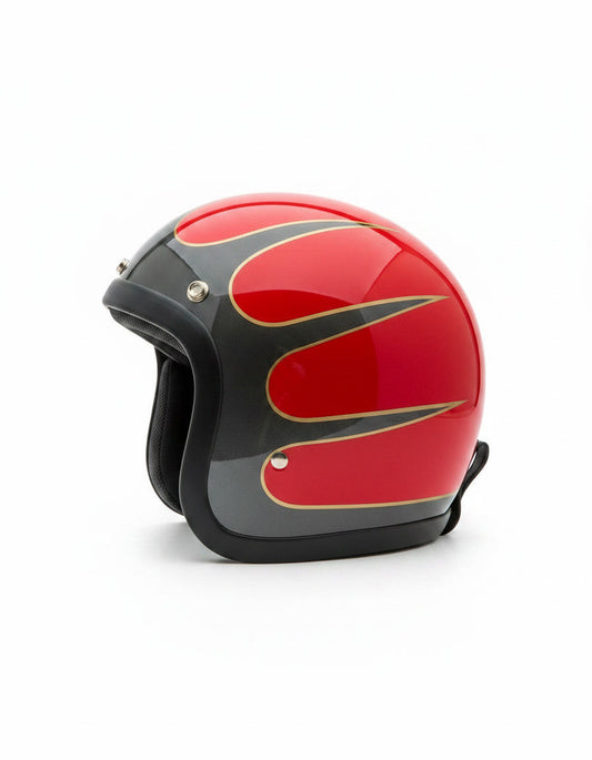 Retro 3/4 Helmet - Flat Red