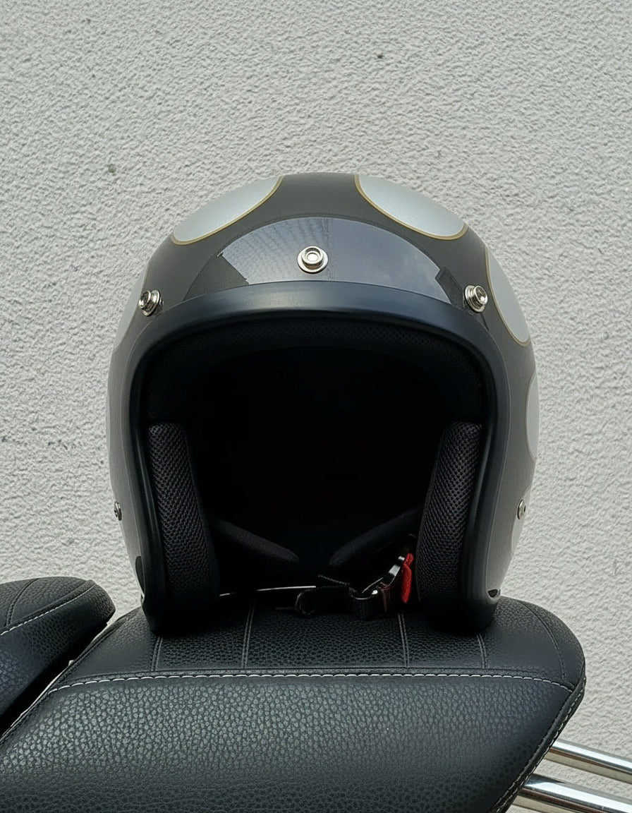 Retro 3/4 Helmet - Flat Grey