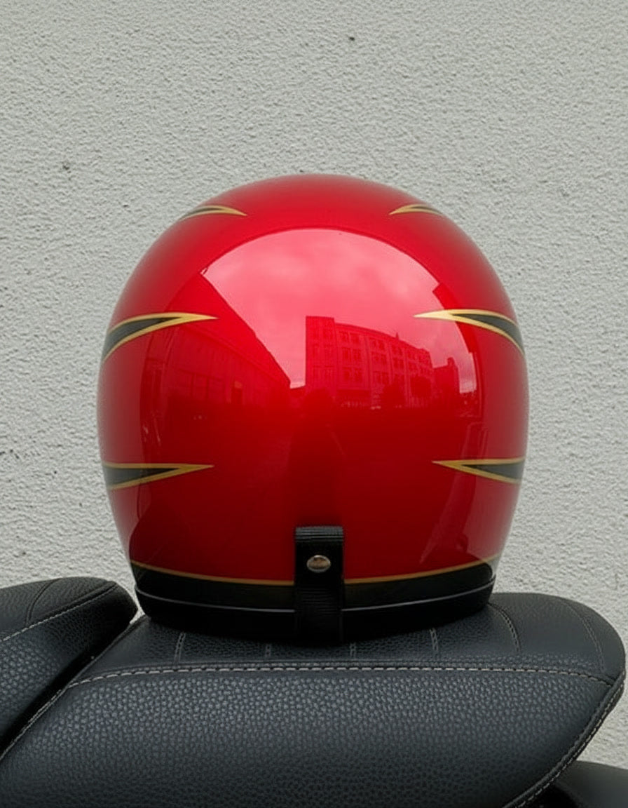 Retro 3/4 Helmet - Flat Red