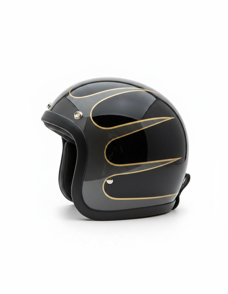 Retro 3/4 Helmet - Flat Black