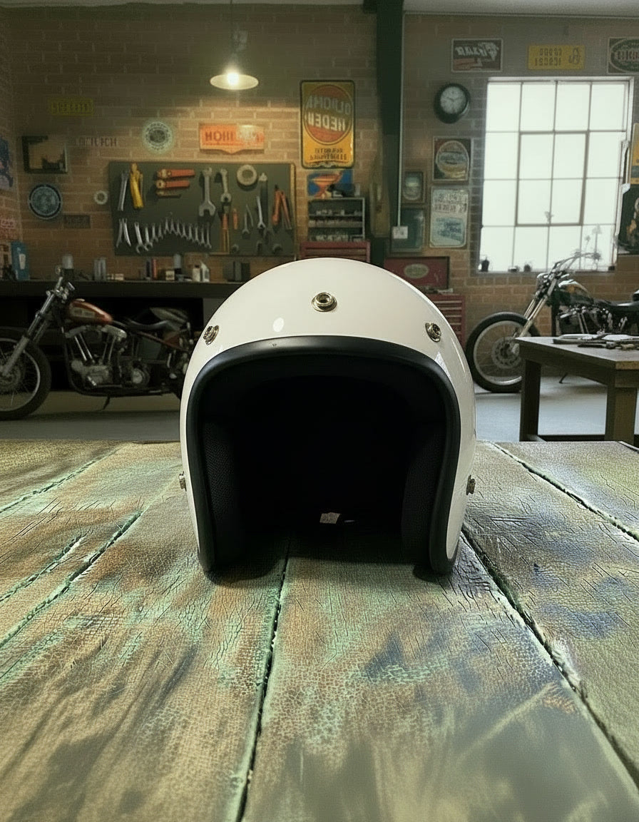 Retro 3/4 Helmet - White