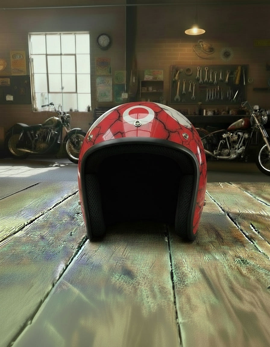 Retro 3/4 Helmet - Flat Cracked