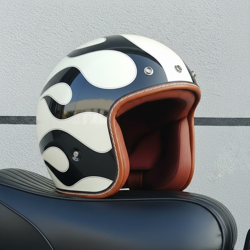 Retro 3/4 Helmet - Burnout