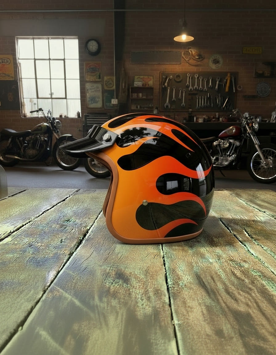 Retro 3/4 Helmet – Hellfire