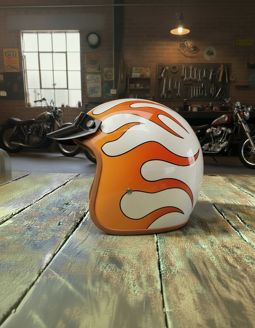 Retro 3/4 Helmet - Ghost
