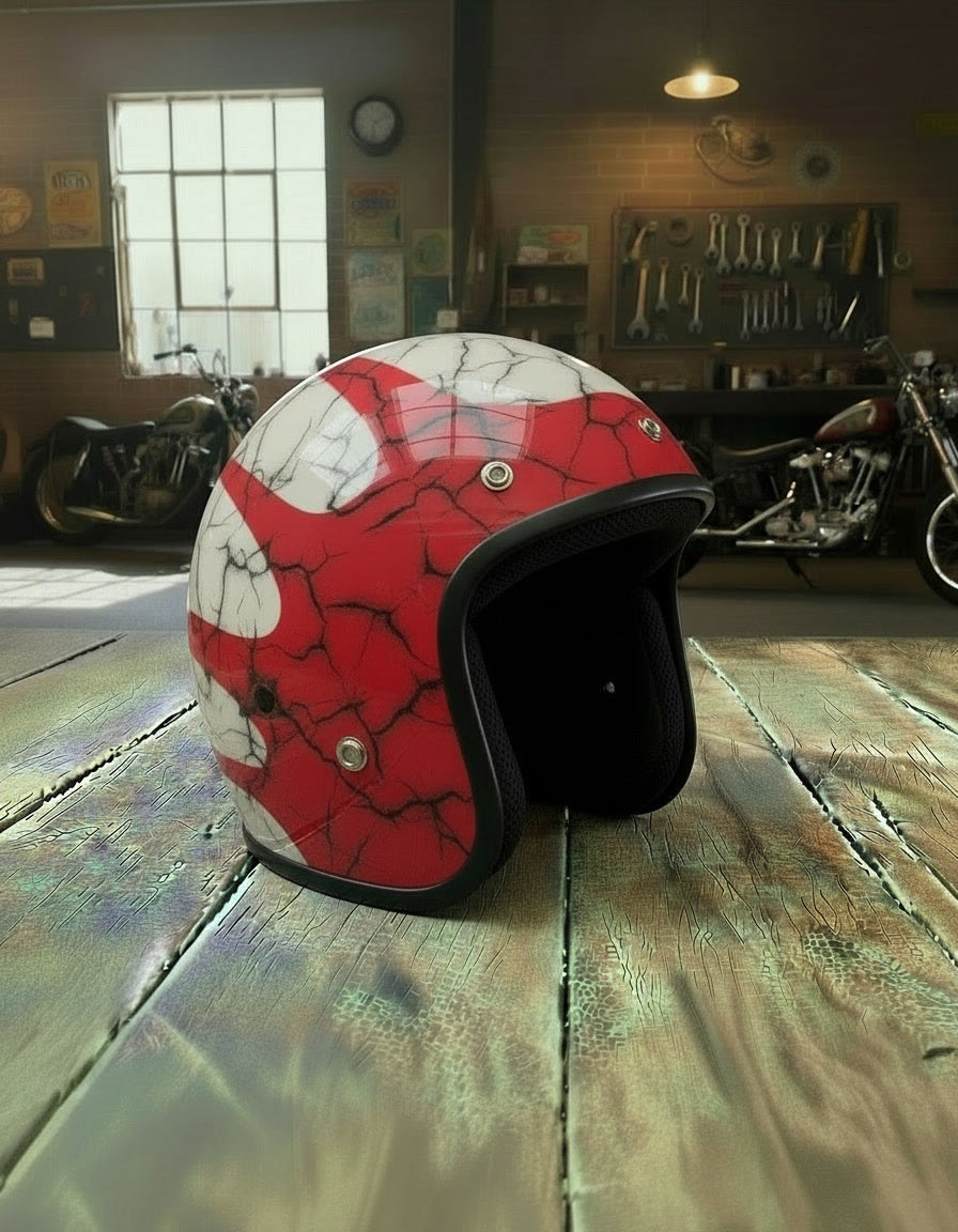 Retro 3/4 Helmet - Flat Cracked