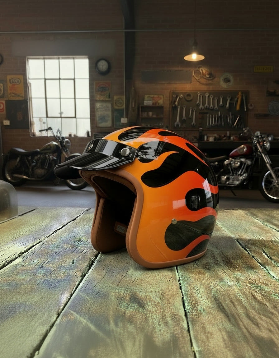 Retro 3/4 Helmet – Hellfire