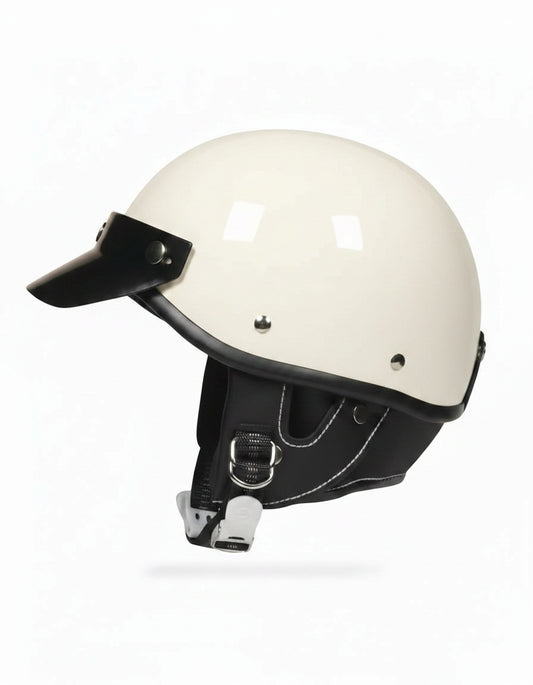 Retro Half Helmet  - White