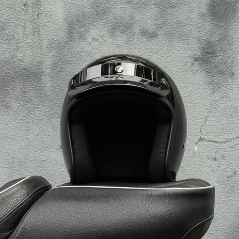 Retro 3/4 Helmet - Black