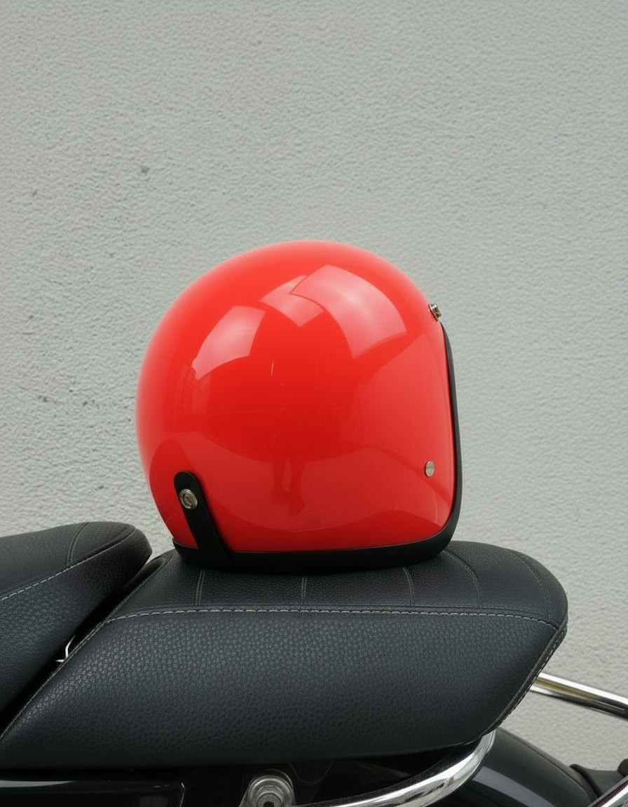Retro 3/4 Helmet - Tomato