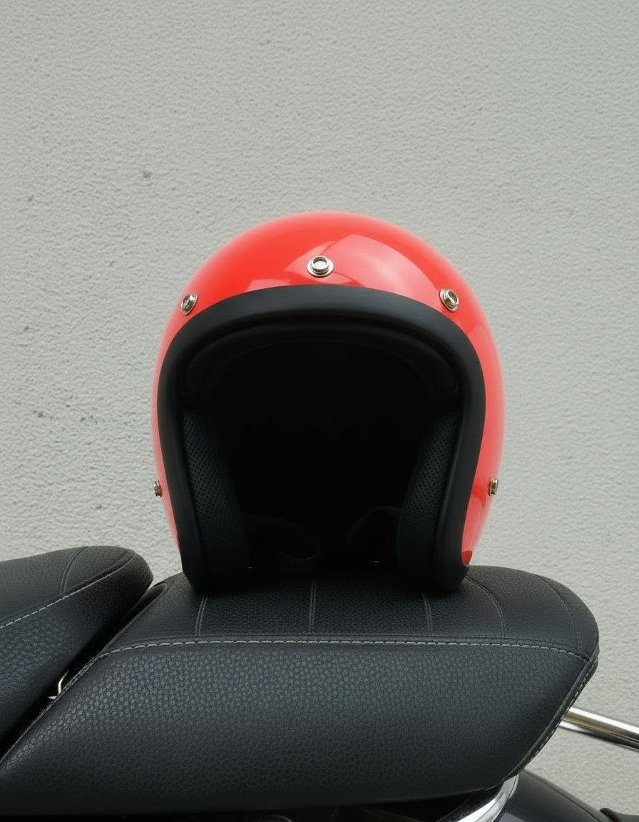 Retro 3/4 Helmet - Tomato