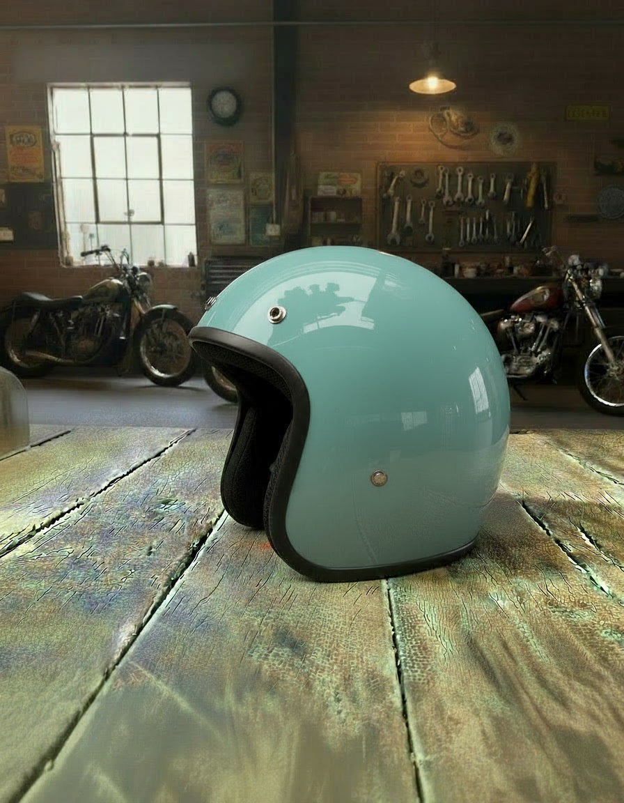 Retro 3/4 Helmet - Aqua