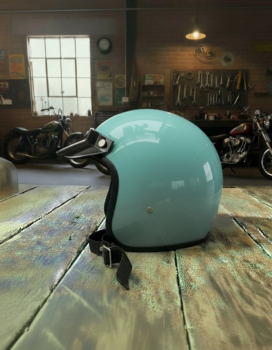 Retro 3/4 Helmet - Aqua