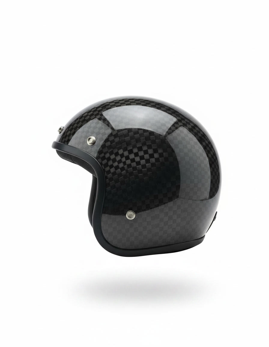 Retro 3/4 Helmet - Chess Carbon