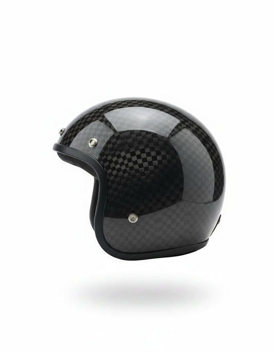 Retro 3/4 Helmet - Chess Carbon