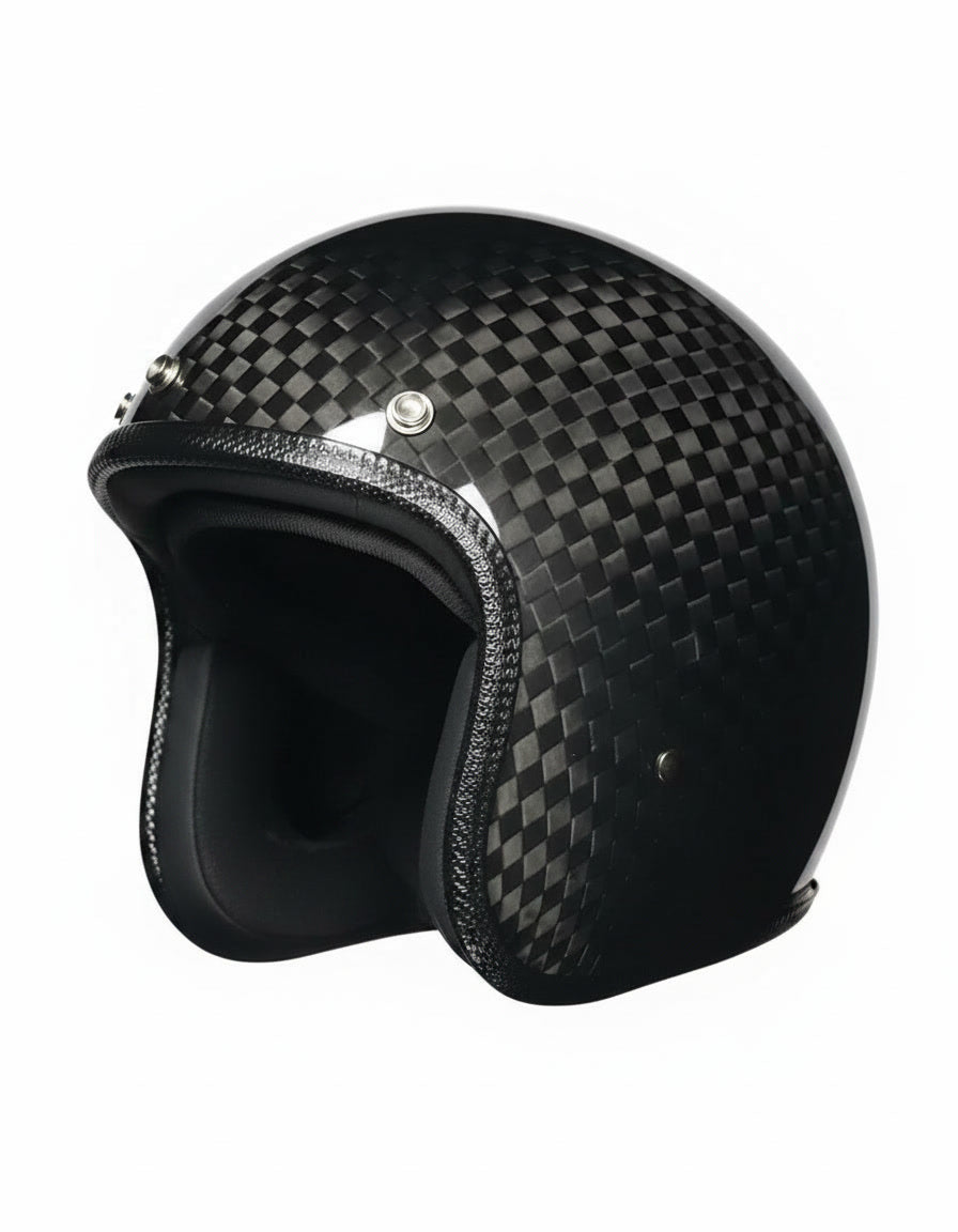 Retro 3/4 Helmet - Chess Carbon