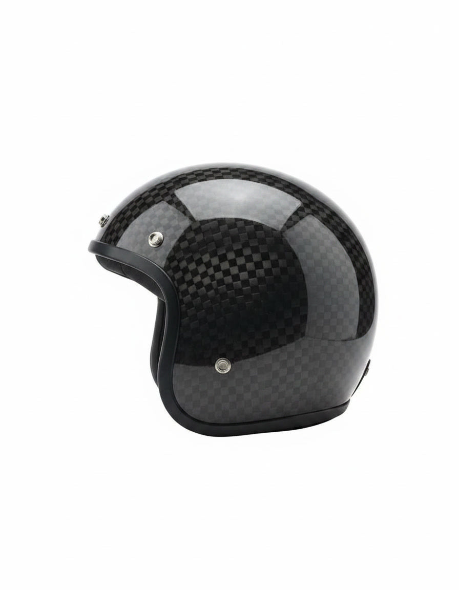 Retro 3/4 Helmet - Chess Carbon