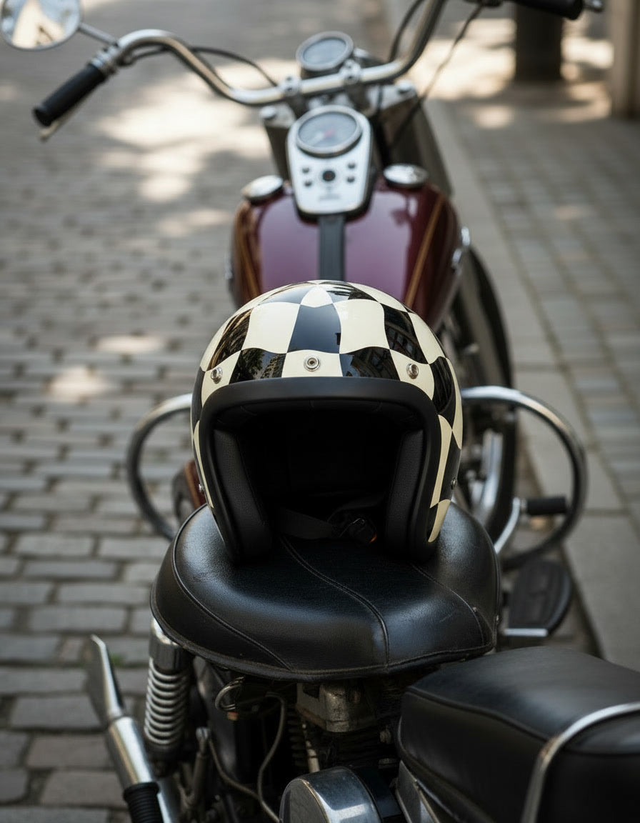 Retro 3/4 Helmet - Chess