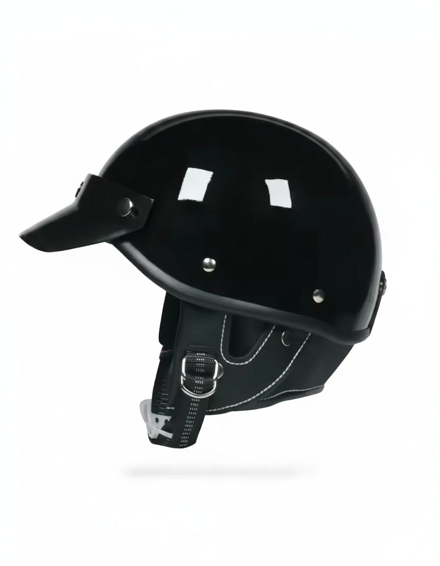 Retro Half Helmet - Black
