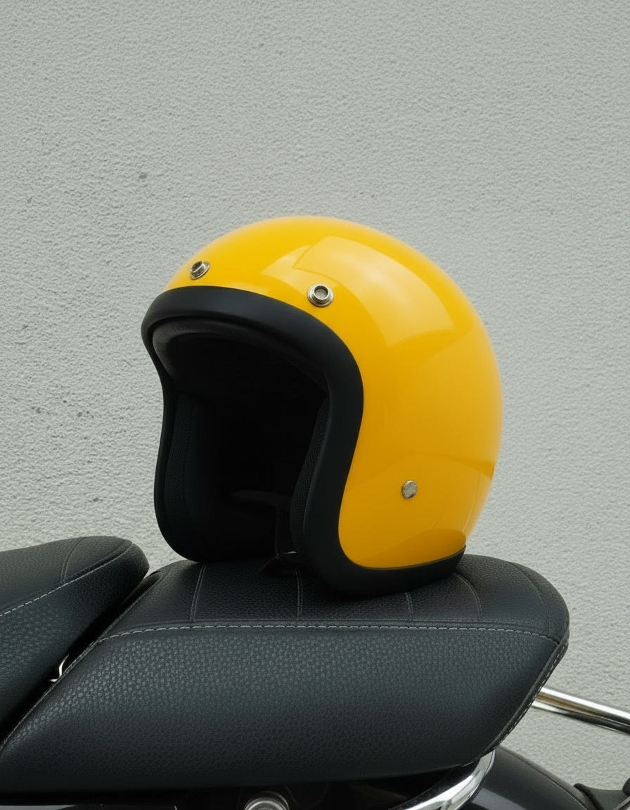 Retro 3/4 Helmet - Yellow