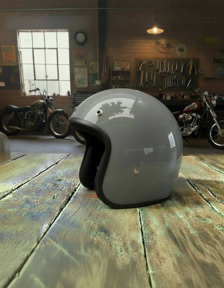 Retro 3/4 Helmet - Grey