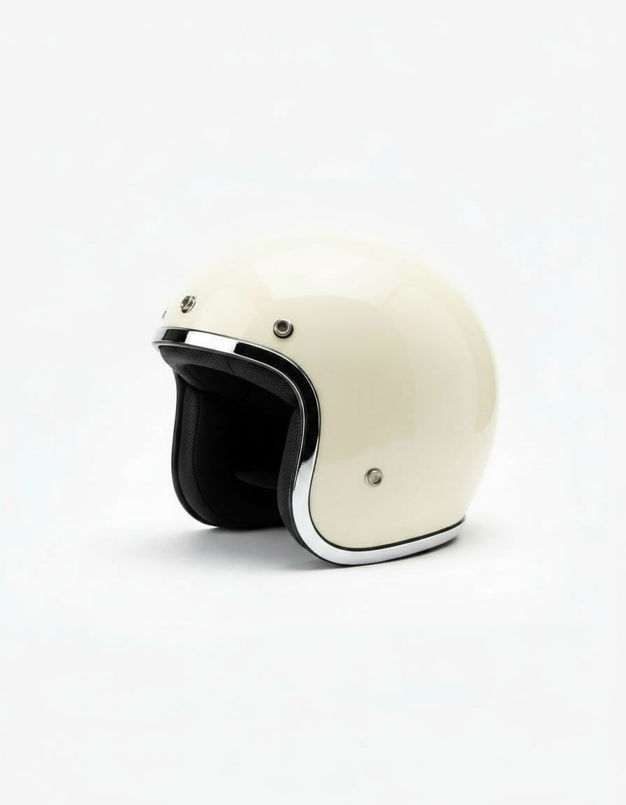 Retro 3/4 Helmet - White Veil