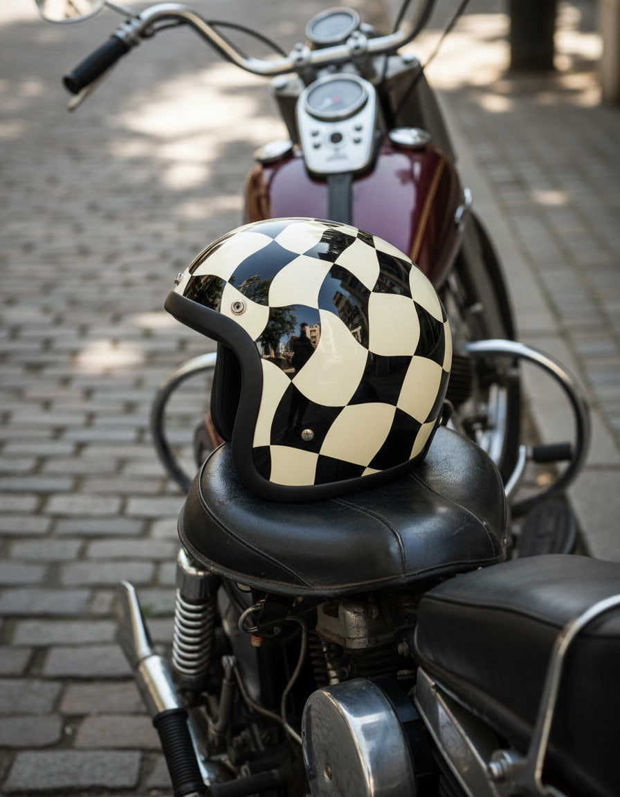 Retro 3/4 Helmet - Chess