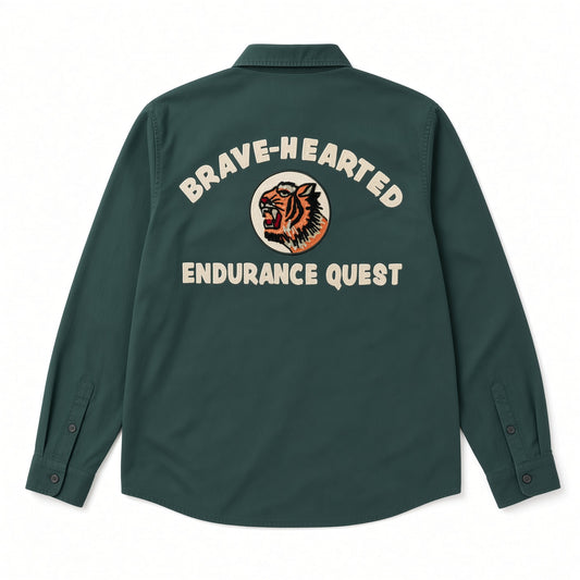 Vintage Tiger Embroidery Heavyweight Cotton Jacket Men